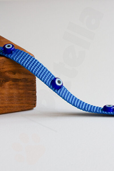 Petella Köpek Tasması Köpek Boyun Tasması Nazar Boncuklu Ayarlanabilir Küçük Orta Irk Köpek Boyun Tasması