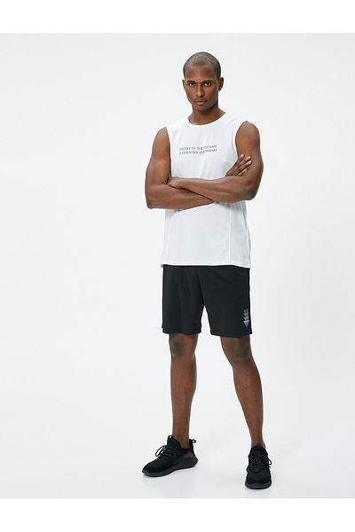 Koton Sports Tank Top Slogan Printed Crew Neck Sleeveless