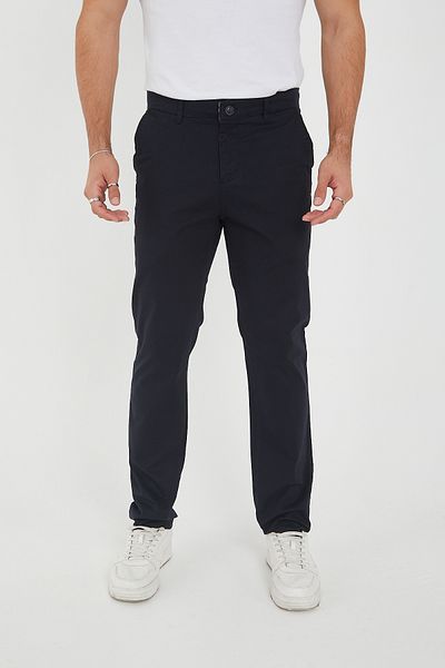 BROCARD Men's Winter Regular Fit Lycra Adult Navy Blue Chino Trousers