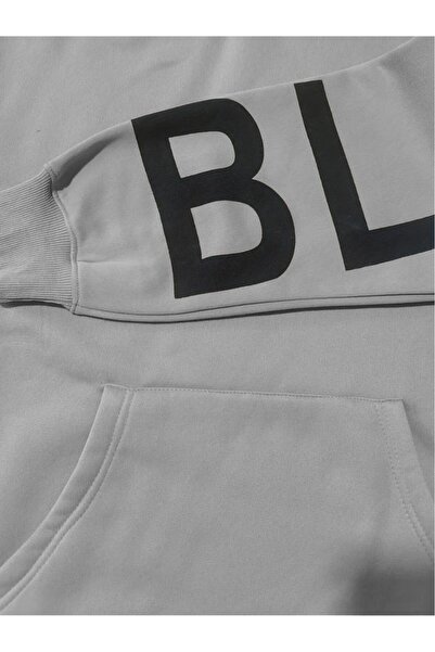 Machetta Unisex Büyük Beden  Blake Baskılı Kapüşonlu Oversize Sweatshirt Hoodie