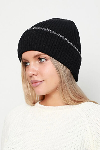 REMSA Чорна жіноча шапка - з блискітками, модель RKŞ-1139