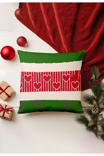 Filamente Christmas Themed Throw Pillow Cover / Christmas - Christmas Cushion Cover (Double-Sided Printed - Hidden Zipper)