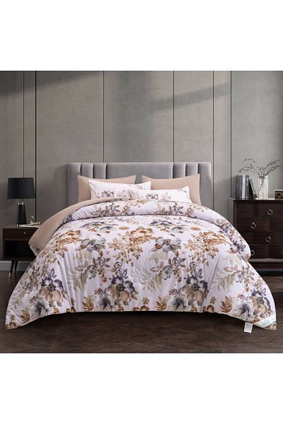 Donetella 4-Pcs Twin Size 350 GSM Printed Reversible Comforter 170x 230 CM