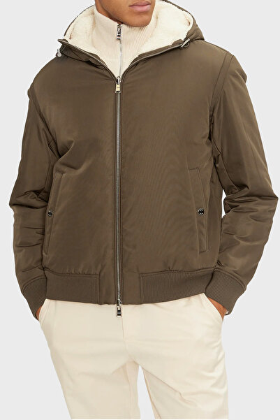 BOSS Regular Fit Kapüşonlu Fermuarlı Çift Taraflı Ceket Erkek CEKET 50524669 361