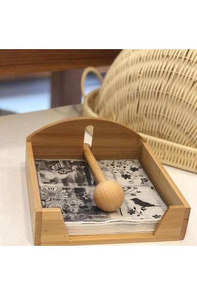 MİEN Mien Durable Bamboo Napkin Holder 7B15B