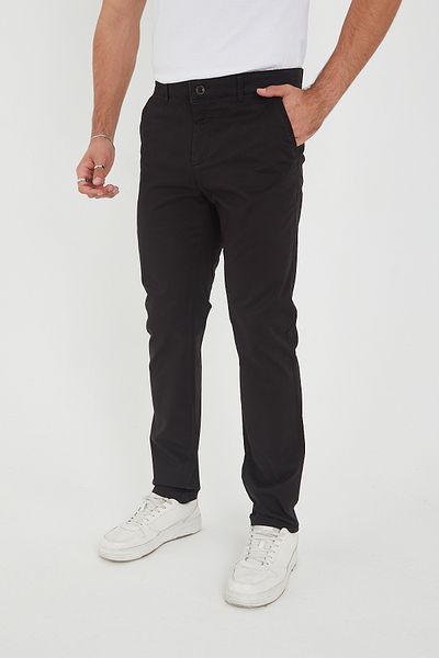 BROCARD Men's Winter Regular Fit Lycra Adult Black Chino Trousers