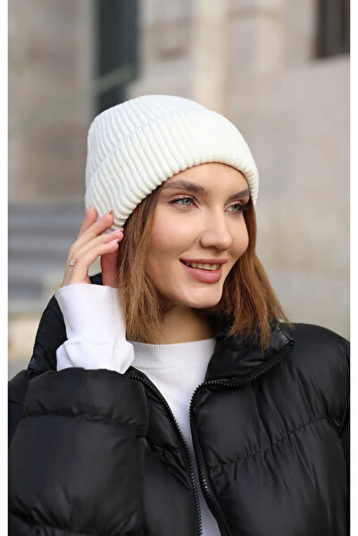 REMSA Ecru Women's Beret - Glitter Detail, Model Rkş-1139