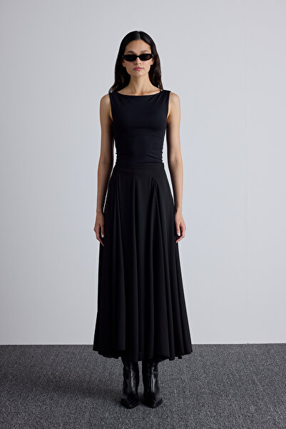 Manuka Fekete széles szoknya - Flounces