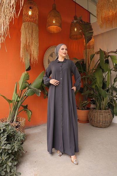Nissra Ankanoor Anthracite Ολόσωμο Κουμπωτό Ferace Anka 255000