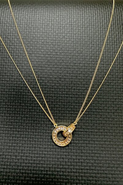 MAZEN Love Knot Necklace Round Detail Zircon Stone Custom Plated 45cm