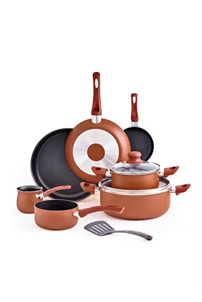 Trust Pro Aluminum Non Stick Cookware Set of 10 Pcs Brown BR63G