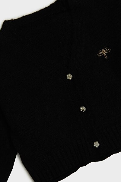 Tyess BG Store Girl's Black Cardigan 23FW0TJ4717