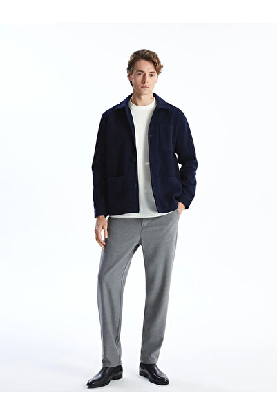 LC Waikiki LCW Vision Синій стандартний крій сорочка з коміром Чоловічий кашеміровий пальто