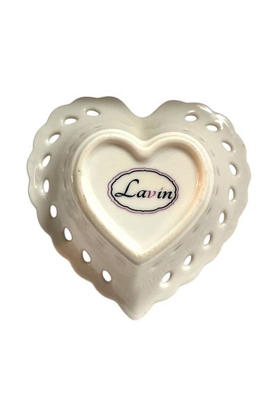 Lavin Heart Lace Patterned Mini Turkish Delight Bowl - Single Piece
