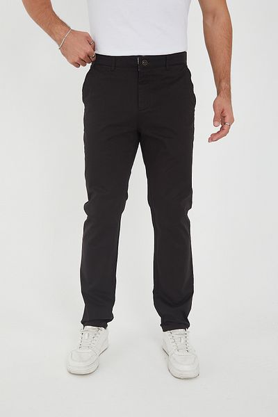 BROCARD Men's Winter Regular Fit Lycra Adult Black Chino Trousers