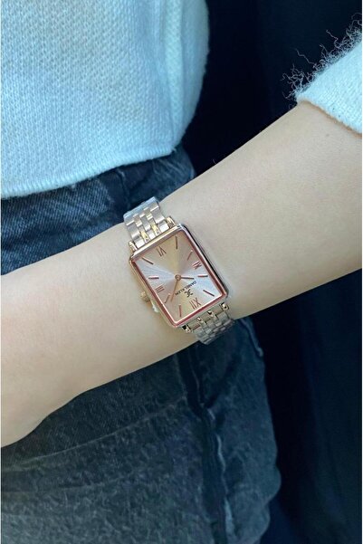 Daniel Klein Dke.1.10750 Dikdörtgen Kasa Romen Rakamlı Minimal Tasarım Kadın Kol Saati