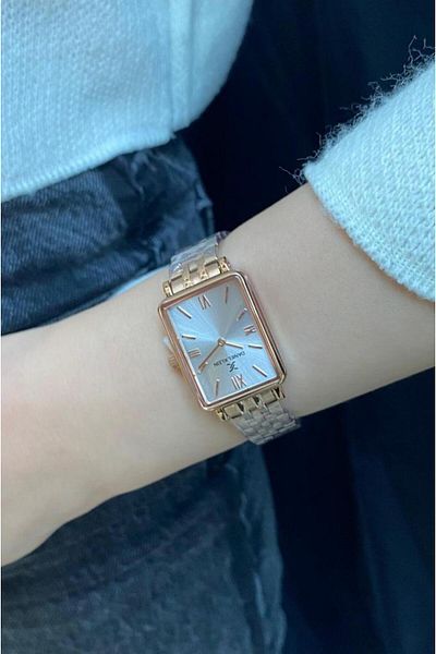 Daniel Klein Dke.1.10750 Rectangular Case Roman Numeral Minimal Design Women's Wristwatch
