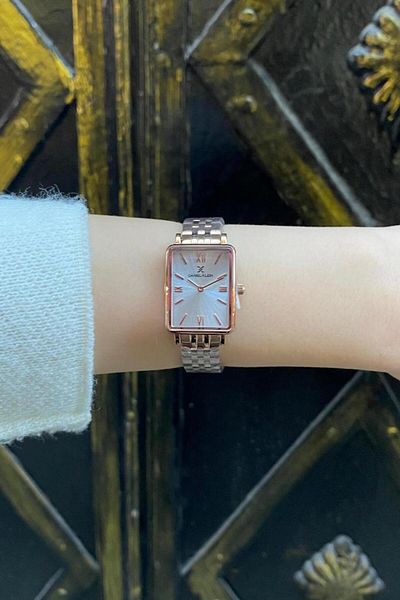 Daniel Klein Dke.1.10750 Rectangular Case Roman Numeral Minimal Design Women's Wristwatch