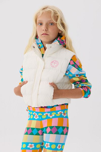 Tyess Bg Store White Vest for Girls