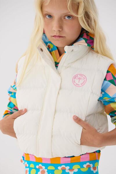 Tyess Bg Store White Vest for Girls