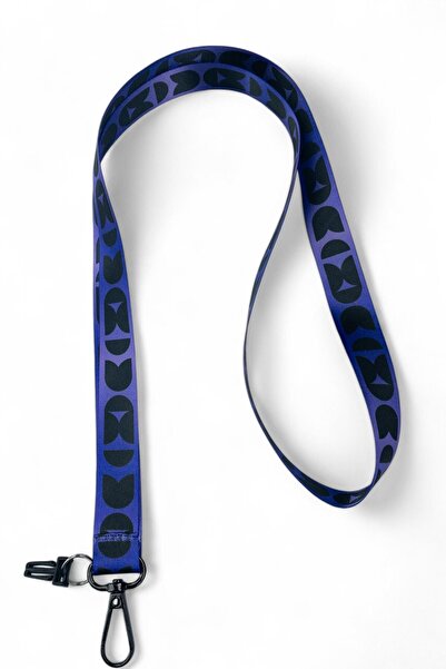 Ulutaş Kurdele Mor Desenli Boyun Telefon Askılığı Yaka İpi