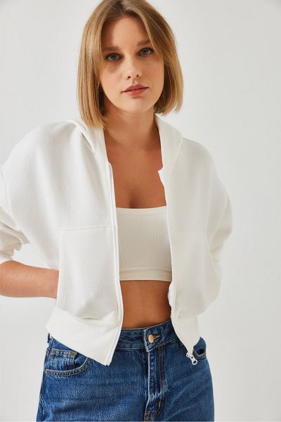Bianco Lucci Women's Hooded Zippered Cardigan 60261021