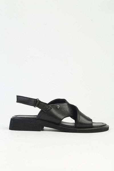 Pierre Cardin Μαύρα γυναικεία δερμάτινα σανδάλια PCK-5017