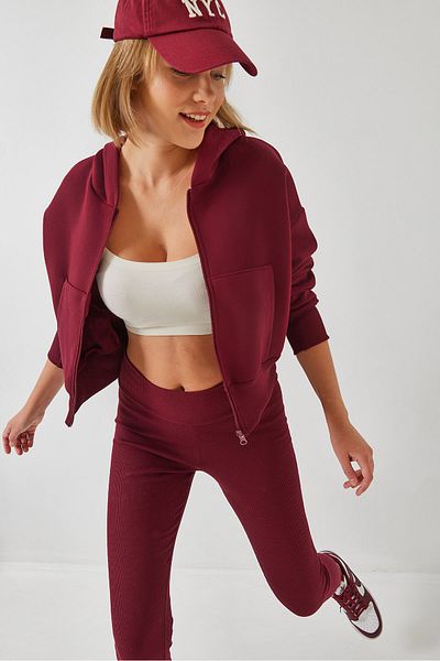Bianco Lucci Cardigan cu glugă și fermoar pentru femei 60261021