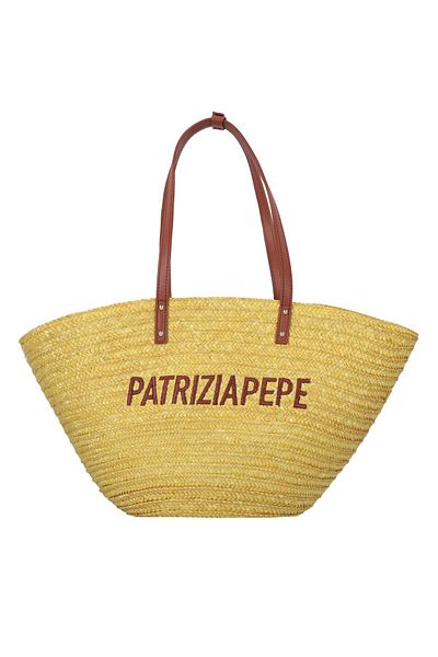 Patrizia Pepe Sommer Stroh Shopper Tasche 51 cm