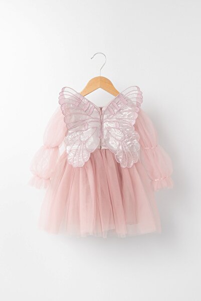 Banamio Freya Butterfly Winged Balloon Sleeve Tulle Dress