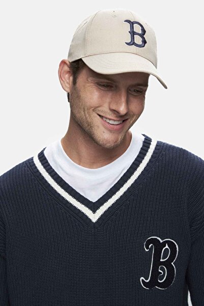 UCLA Heyoka Navy Blue Crew Neck Embroidered Loose Fit Men's Knitwear