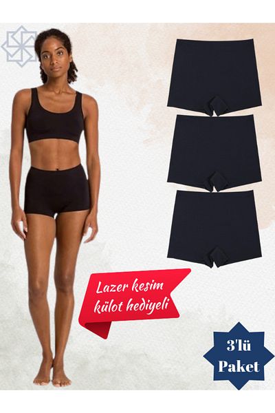 Adeniz Chiloți tăiați cu LASER CU CADOU LASER CUT FĂRĂ Cusături FEMEI BOXER PACHET DE 3