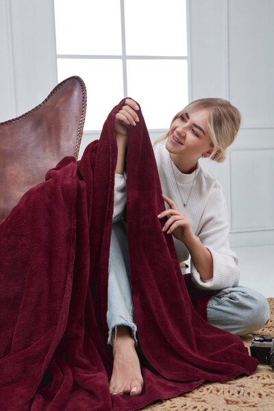 Mislina Home Deluxe Wellsoft Blanket Plum Double 200X220 cm