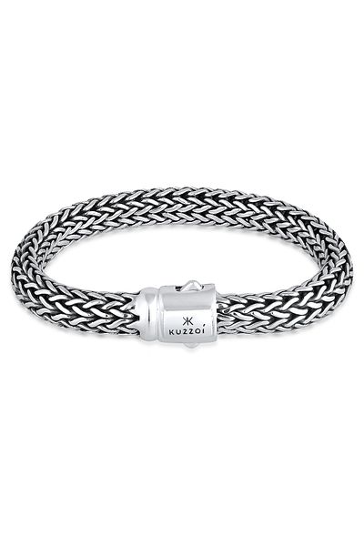 KUZZOI Armband Herrenschmuck Panzerarmband Basic Cool 925 Silber