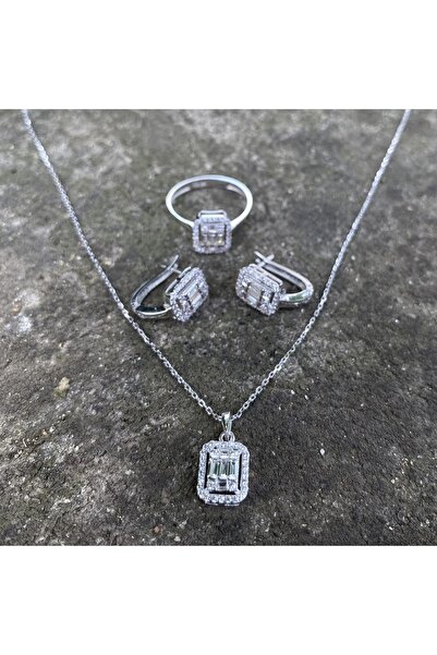 DİLEK KUYUMCULUK Beyaz altın baget set