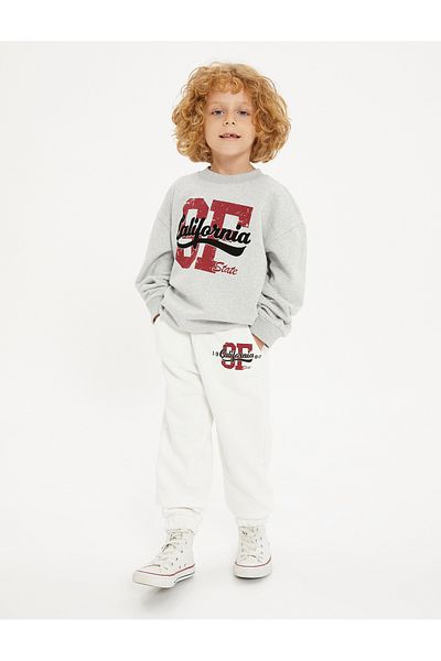 Koton College Sweat Wrap Long Sleeve Crew Neck Printed