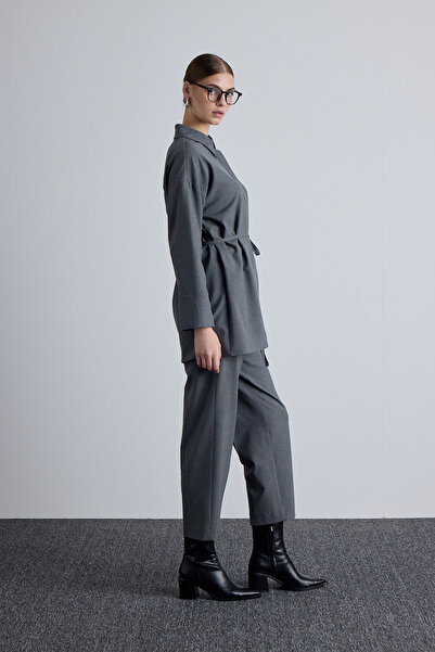 Manuka Gray Tunic - Wide Collar Design