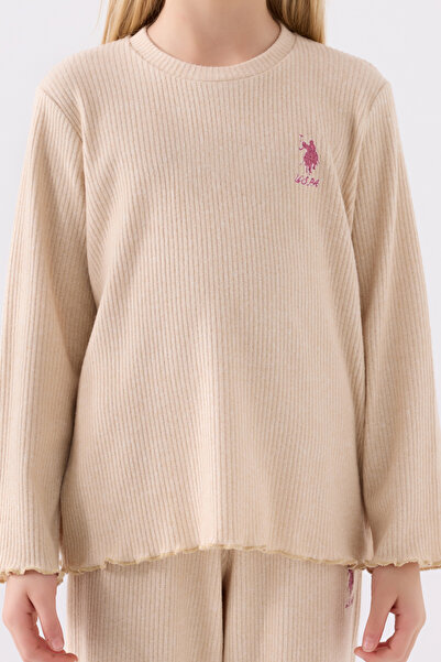 U.S. Polo Assn. Κοριτσίστικο Σετ Δυο Τεμαχίων - Sand Color, Us1986-4