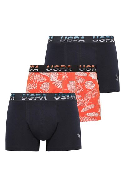 U.S. Polo Assn. Η.Π.Α. Polo Assn. Ανδρικό μπόξερ 3 τεμαχίων Navy Blue-Orange-Navy