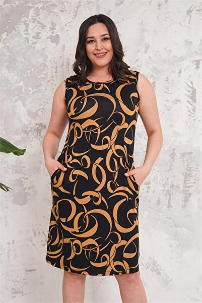 Dipmoda Rochie de damă cu model lungime midi mărime mare viscoză DPNBA017