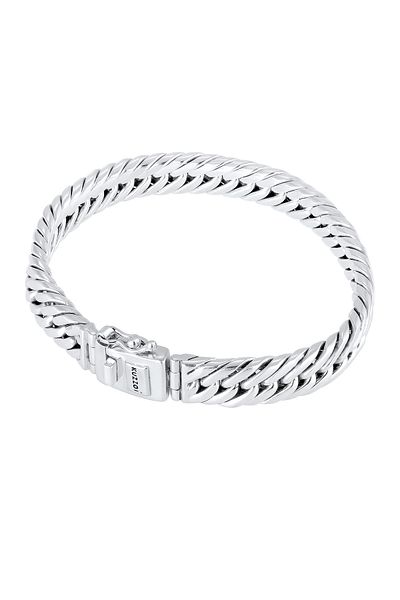 KUZZOI Armband Unisex Gliederarmband Kastenverschluss 925 Silber