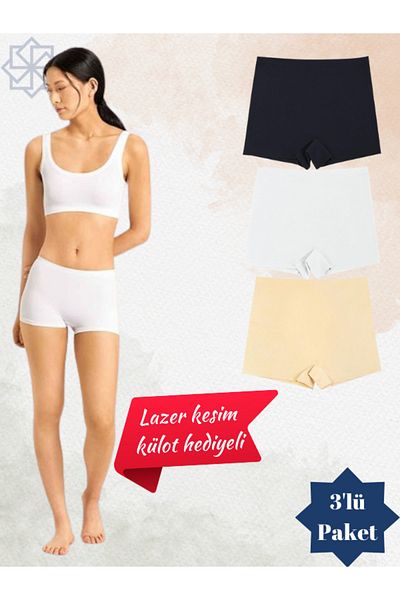 Adeniz Chiloți tăiați cu LASER CU CADOU LASER CUT FĂRĂ Cusături FEMEI BOXER PACHET DE 3