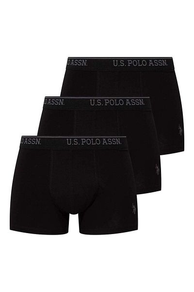 U.S. Polo Assn. Ανδρικό μαύρο μπόξερ 3 τεμαχίων
