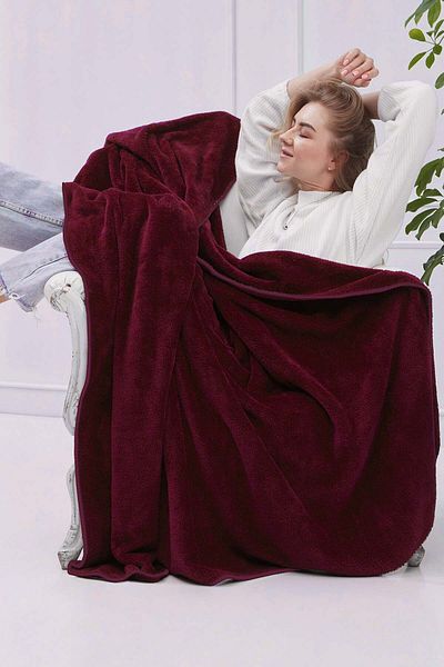 Mislina Home Deluxe Wellsoft Blanket Plum Double 200X220 cm