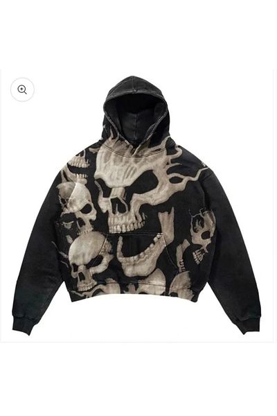 Touz Moda Φούτερ με κουκούλα Skull Full Print