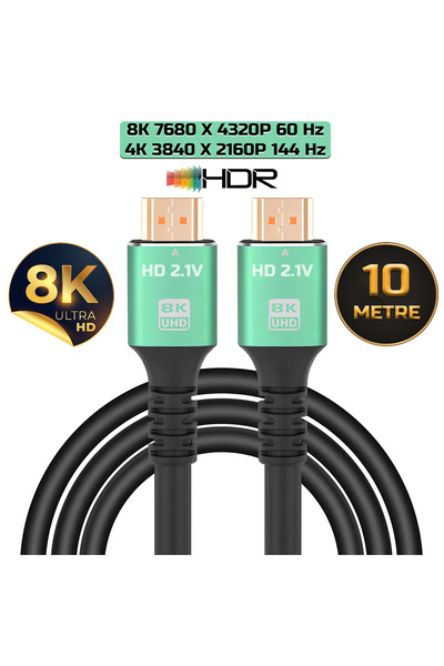 Gold Step 10 Metre 8k 2.1 Ultra Hd 48 Gbps/s 8k 60hz 4k 144hz Hdmi Kablosu