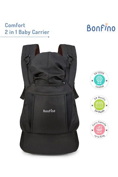 Bonfino Comfort 2 in 1 Baby Carrier with Head Support, Ergonomic Design, Brea...