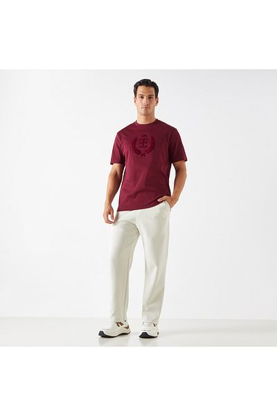 Emperor Logo Detail Crew Neck T-shirt with Short Sleeves