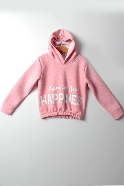 lillia kids Hanorac de iarnă cu glugă cu imprimeu Happines pentru fete