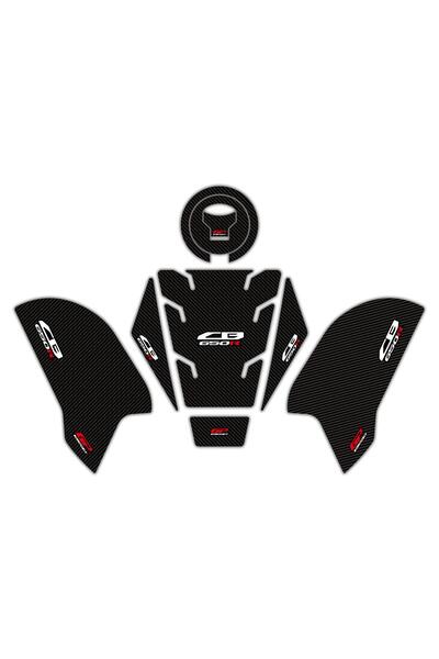 GP KOMPOZİT Honda CB650R 2019-2023 Uyumlu Tank Pad Seti Karbon